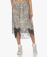 Zadig & Voltaire Joslin Soft British Flowers Skirt - Khaki