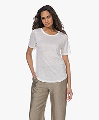 Neeve The Olivia Linnen Korte Mouwen T-shirt - Crispy White