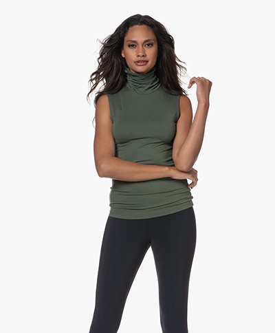 Majestic Filatures Soft Touch Jersey Turtleneck Top - Mousse