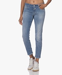 Closed Baker Mid-rise Distressed Slim-fit Jeans - Mid Blue