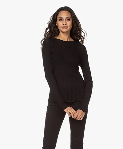 Drykorn Erma Structured Long Sleeve - Black