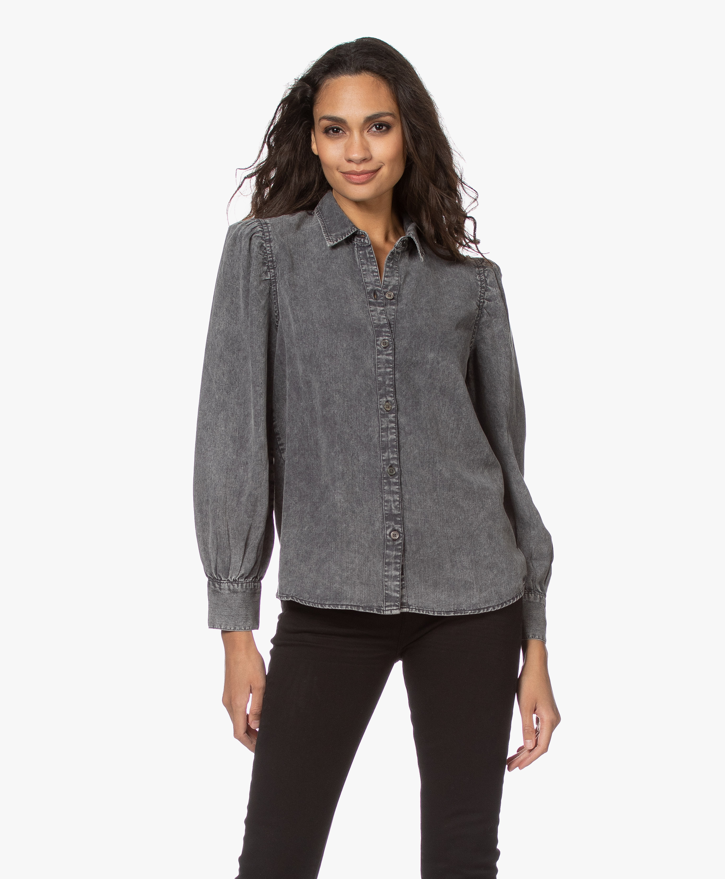 Rails Angelica Tencel Denim Blouse - Acid Wash Black - 702-659a-2422 ...