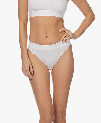 Wolford Beauty Cotton Rib String - Pearl