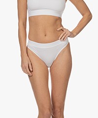 Wolford Beauty Cotton Ribbed Thong - Pearl