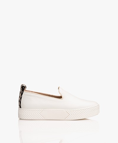 An Hour And A Shower Zigsouk Leren Slip-on Sneakers - Wit