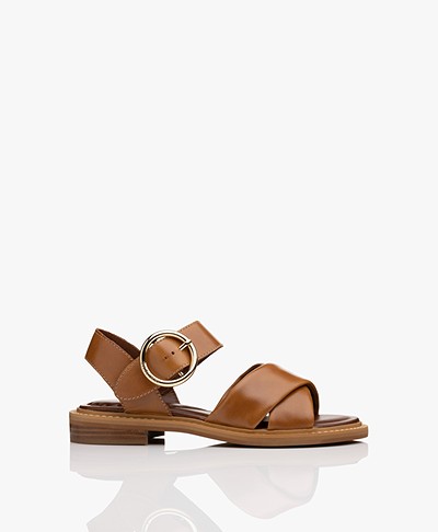 See by Chloé Lyna Calf Skin Sandals - Camel Brown