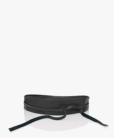 Kyra & Ko Lexi Leather Tie Belt - Iron