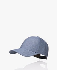 Varsity Headwear Linen Cap - Steel Blue