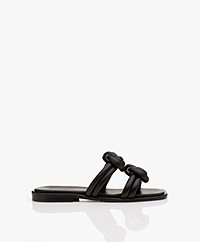 By Malene Birger Knotta Leather Slipper Sandals - Black