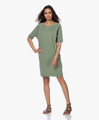 by-bar Lena French Terry Sweaterjurk - Olive