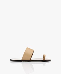ATP Atelier Astrid Structured Leather Toe Sandals - Light Beige