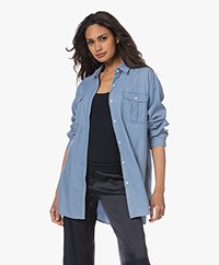 Denham Olivia Pocket Chambray Shirt - Light Blue