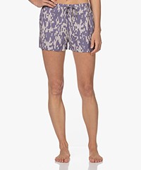 Calvin Klein Viscose Pajama Shorts with Print - Collage Stripe Lilac Bud