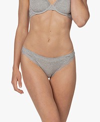 Calvin Klein Jersey Thong with Lace - Grey Heather 