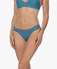 Calvin Klein Microfiber and Lace Thong - Tapestry Teal