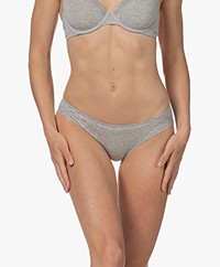 Calvin Klein Jersey Thong with Lace - Grey Heather