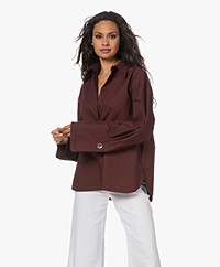 Róhe Poplin Overhemd met Dubbele Manchetten - Mulberry