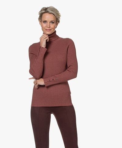 Repeat Cotton and Viscose Turtleneck Sweater - Auburn