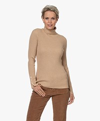 Repeat Cotton and Viscose Turtleneck Sweater - Camel