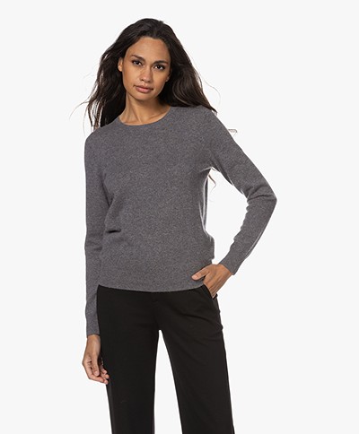 Repeat Organic Cashmere Crew Neck Sweater - Med Grey