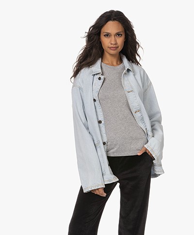 American Vintage Joybird Oversized Denim Shacket - Winter Bleached