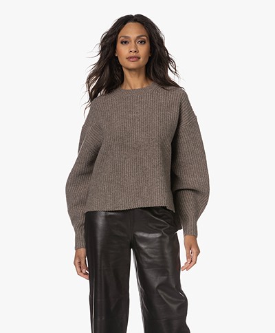 Vanessa Bruno Bourgeon Fisherman's Trui met Ballonmouwen - Fauve