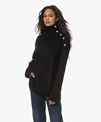 Zadig & Voltaire Alma Cashmere Blend Lurex Turtleneck Sweater - Black