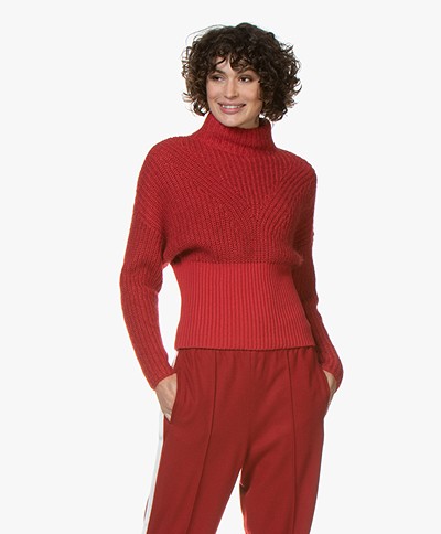 IRO Medford Chunky Knit Cotton Blend Sweater - Red
