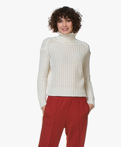 by-bar Mette Mohairmix Rib Coltrui - Off-white
