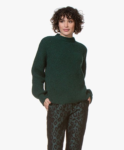 ANINE BING Jolie Merino Blend Rib Sweater - Forest Green