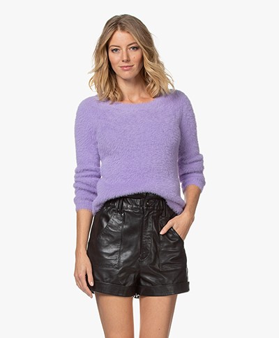 Kyra & Ko Pentas Feather Yarn Fluffy Sweater - Lavender