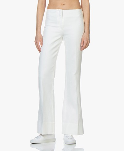 By Malene Birger Pan Flared Twill Pants - Soft White
