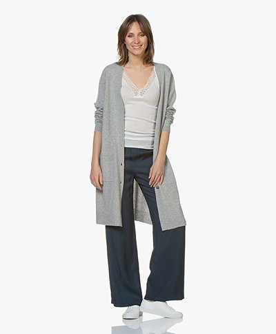 Repeat Half Long Cardigan from Pure Cashmere - Silver Grey