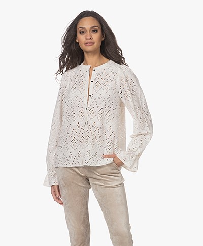 by-bar Sammie Katoenen Broderie Anglaise Blouse - Off-white