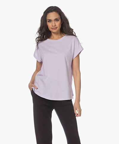 Repeat Cotton and Linen Dolman Sleeve T-shirt - Lilac
