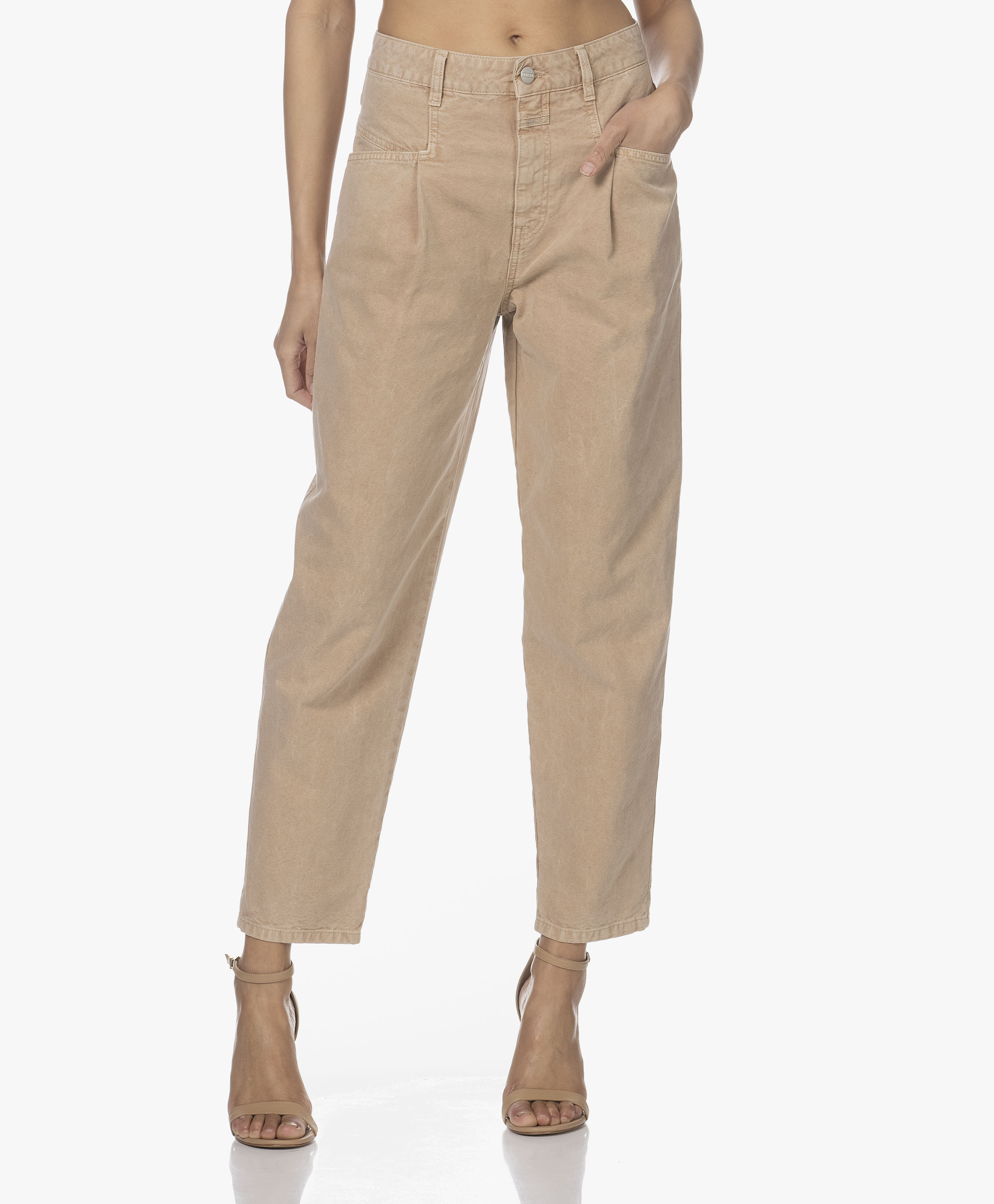 khaki colored mom jeans