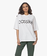 bassike Branded Oversized Organic Cotton T-shirt - White
