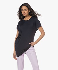 LaSalle Korte Mouwen T-shirt met Asymmetrische Zoom - Navy