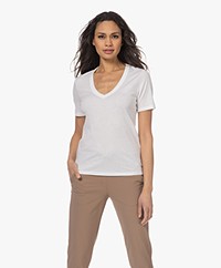Resort Finest Cotton-Cashmere V-neck T-shirt - White