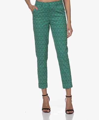 KYRA Florinda Cotton Blend Print Pants - Vivid Green