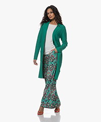 KYRA Anique Long Cotton Blend Blazer Cardigan - Vivid Green