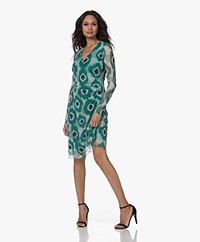 KYRA Sonja Mesh Print Dress - Vivid Green