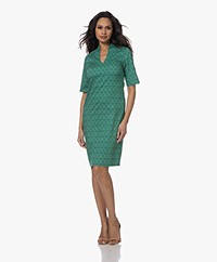 KYRA Fabienne Cotton Blend Print Dress - Vivid Green