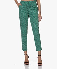 KYRA Florinda Cotton Blend Print Pants - Vivid Green