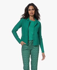 KYRA Luna Knitted Garter Stitch Blazer Cardigan - Vivid Green