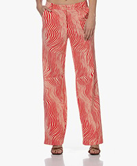 JapanTKY Taro Printed Travel Jersey Pants - Mellow-Red Wave