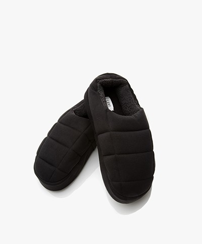 Skin Quilted Clog Slippers - Black