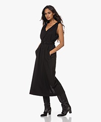 Pomandère Sleeveless Wool Blend Midi Dress - Black