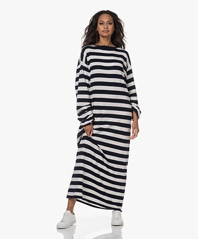 extreme cashmere N°192 Scoop Cashmere Blend Dress - Stripe