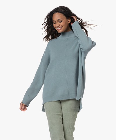 Resort Finest Cape Wool-Cashmere Mix Sweater - Melissa Light Green